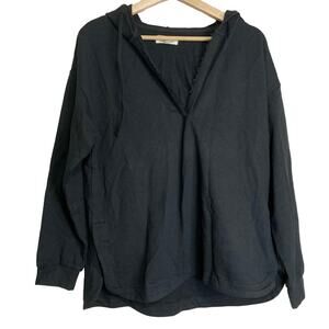 NYDJ Forever Comfort Lace Trimmed Hoodie Top Black XS